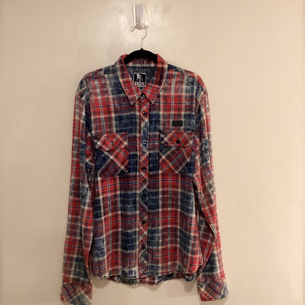 PRPS Goods & Company Red Bottom Up Shirt